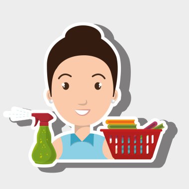 çizgi film sepet işgal kadın sprey