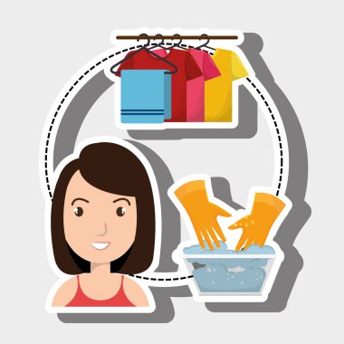 çamaşır işgal kadın eldiven asmak