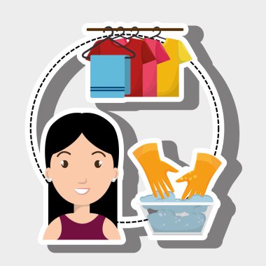 çamaşır işgal kadın eldiven asmak