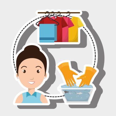 çamaşır işgal kadın eldiven asmak