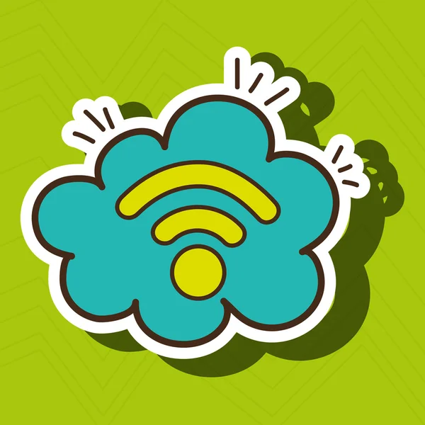 Internet Wi-Fi nuvem online —  Vetores de Stock