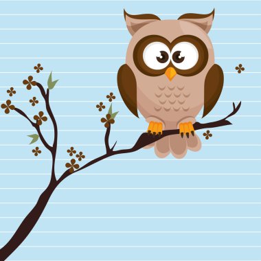 baykuş kahverengi ağaç yaprakları kahverengi