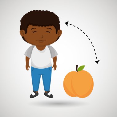 çizgi film çocuk şeftali meyve