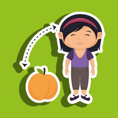 çizgi film kız şeftali meyve