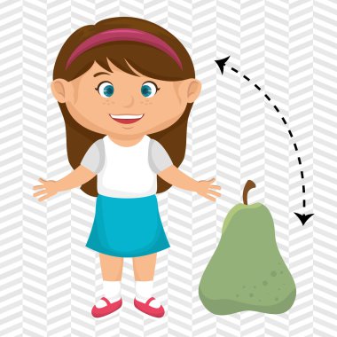 Kız çizgi film armut meyve