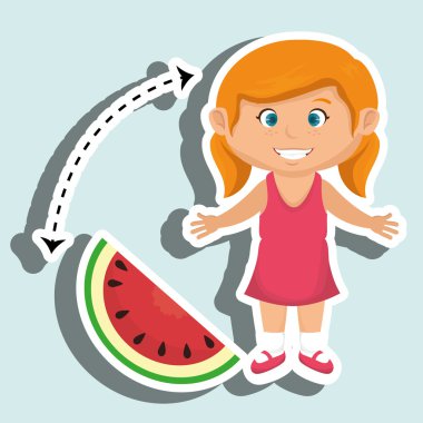 karpuz dilimli kız çizgi film