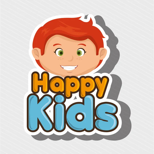Cartoon boy happy kids smile — Stock Vector