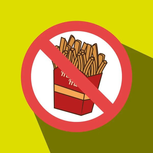 Patatine fritte fast food insalubrità vietata — Vettoriale Stock