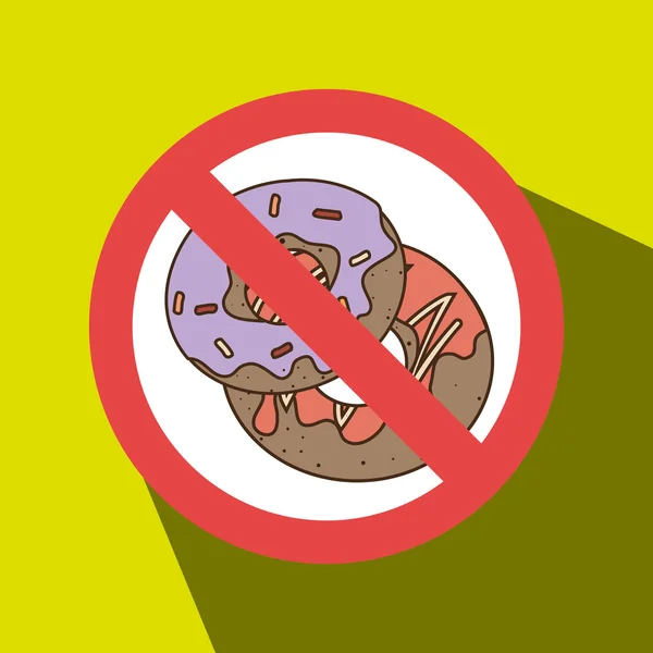 Ciambelle fast food insalubrità vietata — Vettoriale Stock