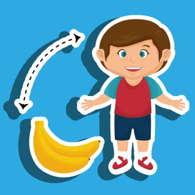 çizgi film çocuk şeftali meyve