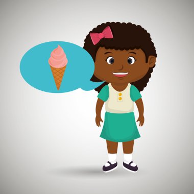 Kız çizgi film dondurma