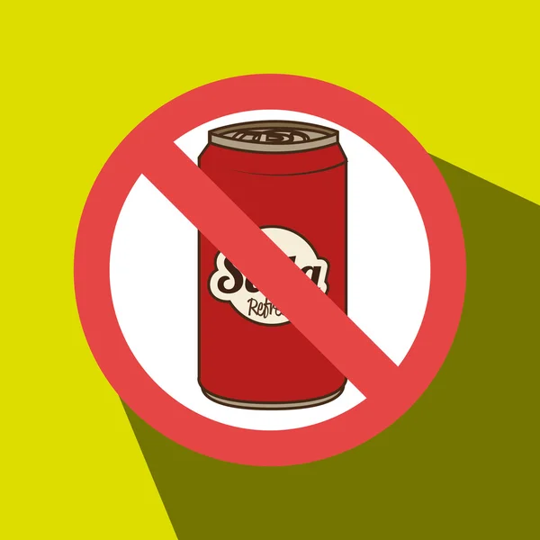 Soda fast food insalubrità vietata — Vettoriale Stock