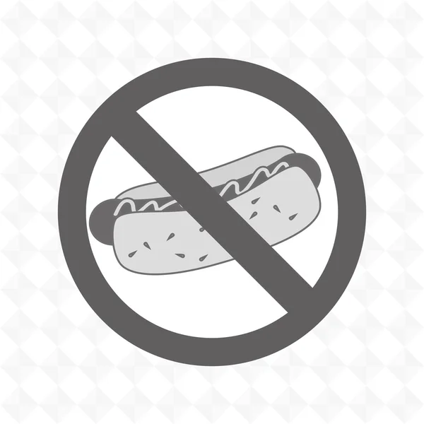 Hot dog comida rápida malestar prohibido — Archivo Imágenes Vectoriales