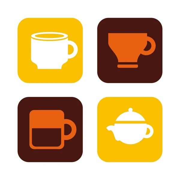 Delicioso café bebida fresco icono — Vector de stock