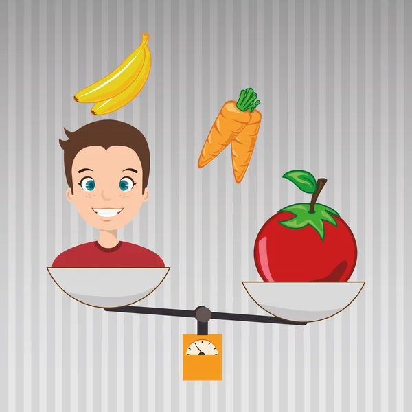 Органический баланс овощей и фруктов — стоковый вектор