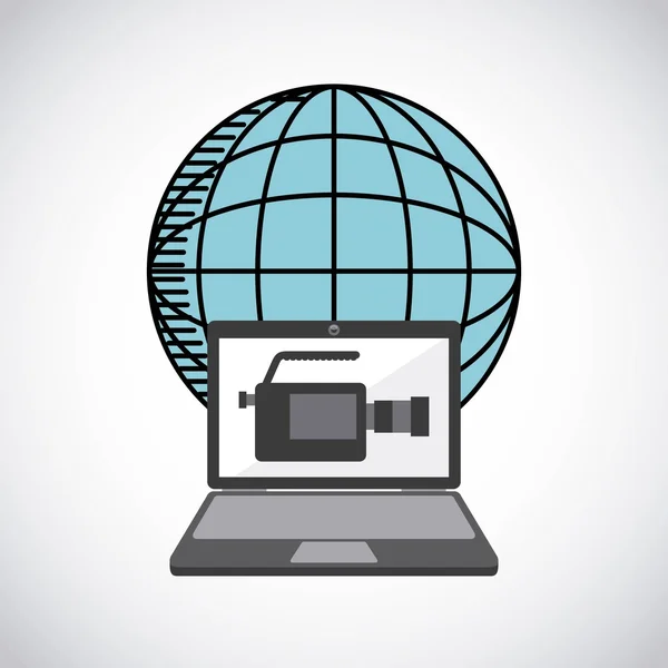Ikone der Laptop-Computertechnologie — Stockvektor
