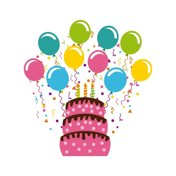 Joyeux anniversaire gâteau célébration — Image vectorielle
