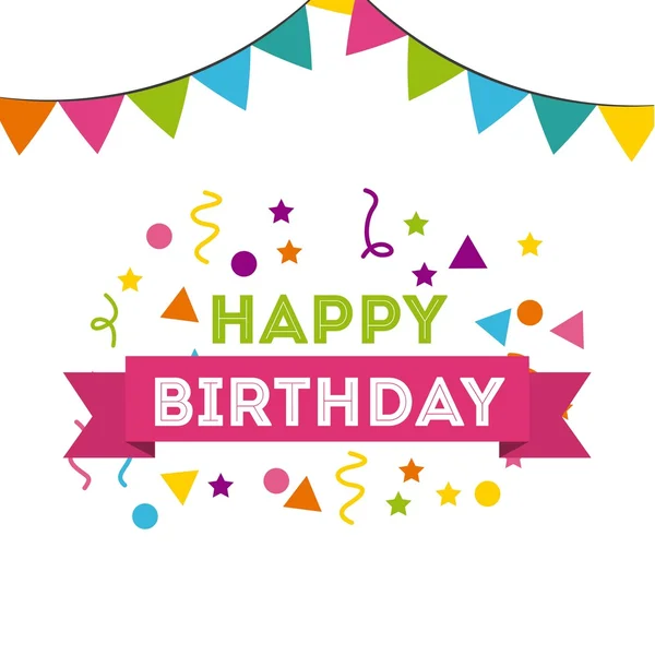 Happy birthday to you celebration poster — Stock Vector