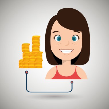 kadın karikatür para birimi para Doları