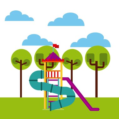 güzel çocuk oyun alanı ile oynayan çocuklar