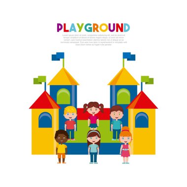 güzel çocuk oyun alanı ile oynayan çocuklar