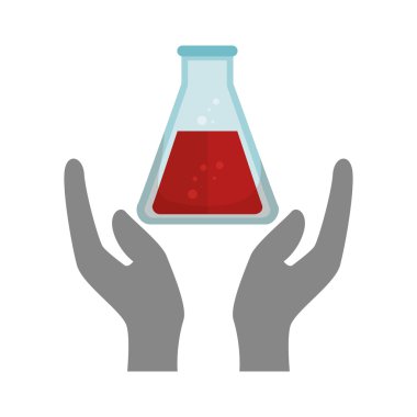 Kimya şişe ile el