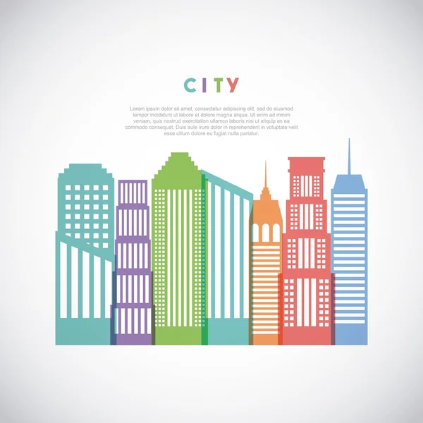 Buildings cityscape skyline icon — Stock Vector