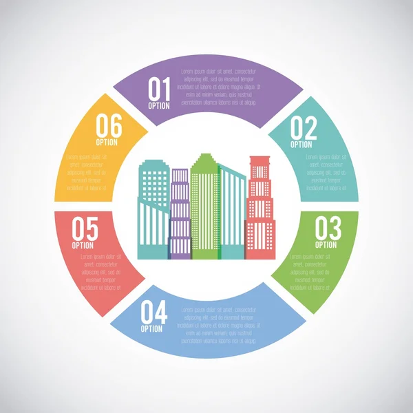 Binalar Infographic şehir tanıtımı — Stok Vektör