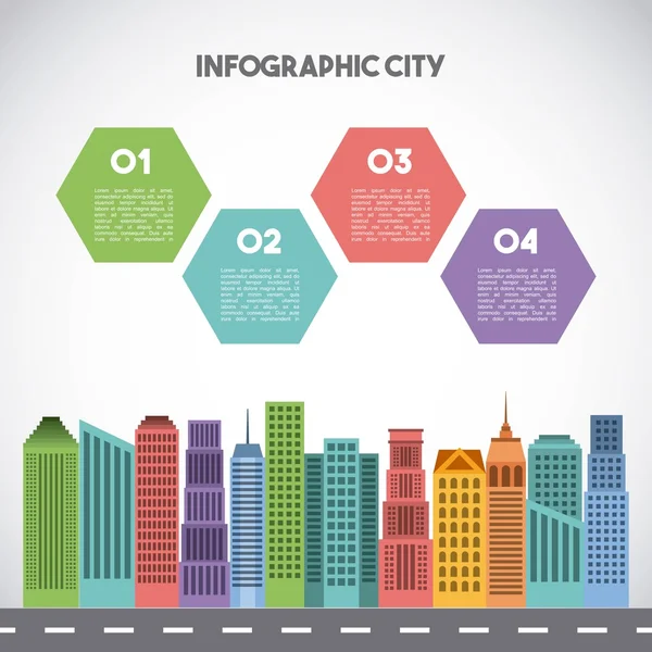 Buildings infographic city presentation — Stock Vector