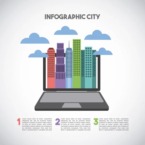 Prezentace městské budovy infografika — Stockový vektor