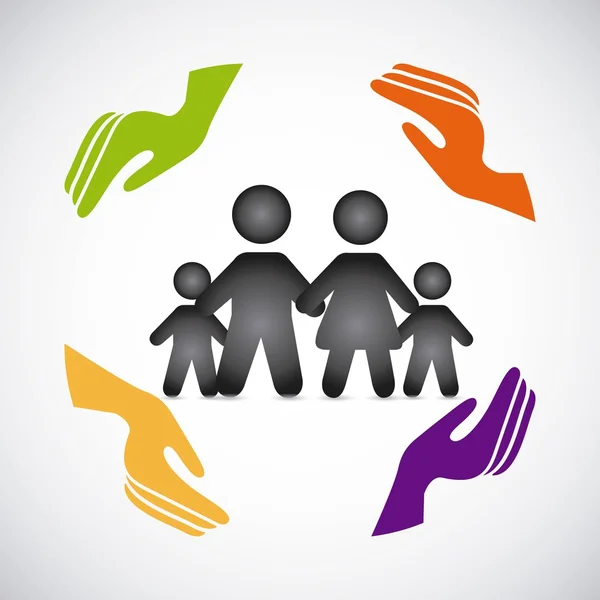 Ikona koncepcji ubezpieczenia rodzinnego — Wektor stockowy