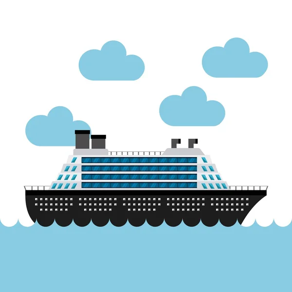 Bateau de croisière dans la mer — Image vectorielle