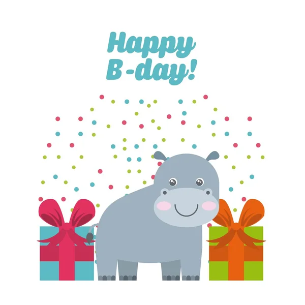 Animal fête d'anniversaire mignon célébration — Image vectorielle