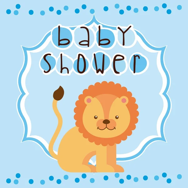 Animale carino bambino doccia invito — Vettoriale Stock