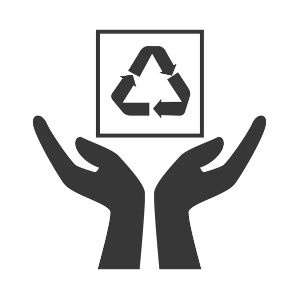Mains avec icônes paquet — Image vectorielle