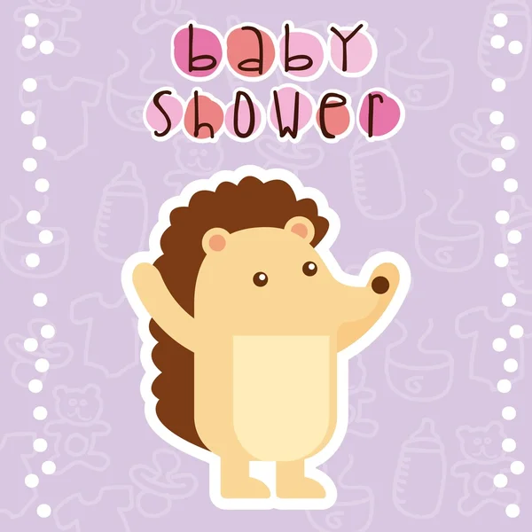 Dierlijke schattige baby shower uitnodiging — Stockvector