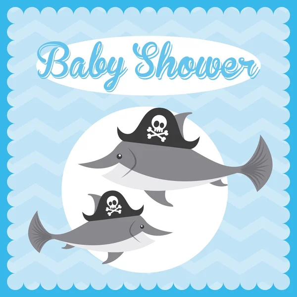 動物のかわいい赤ちゃんのシャワーの招待状 — ストックベクタ