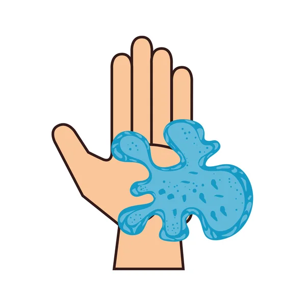 Hand med bakterier bakterier — Stock vektor