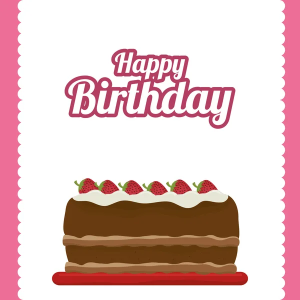 Postre de pastel de cumpleaños — Vector de stock