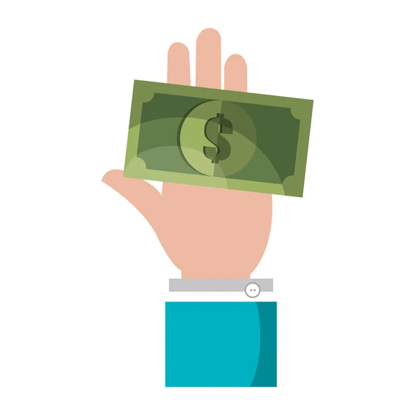 Hand with money bill — Stock Vector
