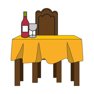 Sarı masa örtüsü ile yemek masası