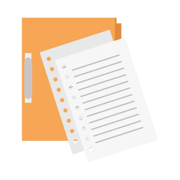 Encuadernador de documentos y página en papel — Archivo Imágenes Vectoriales