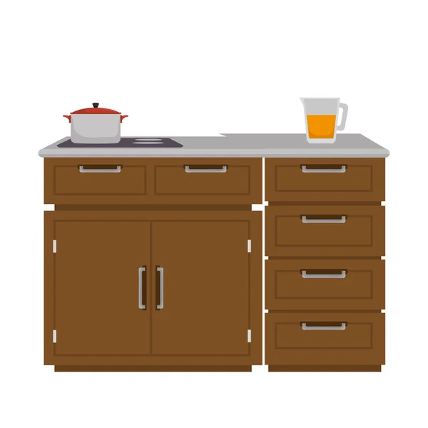 Muebles de cocina de madera — Archivo Imágenes Vectoriales