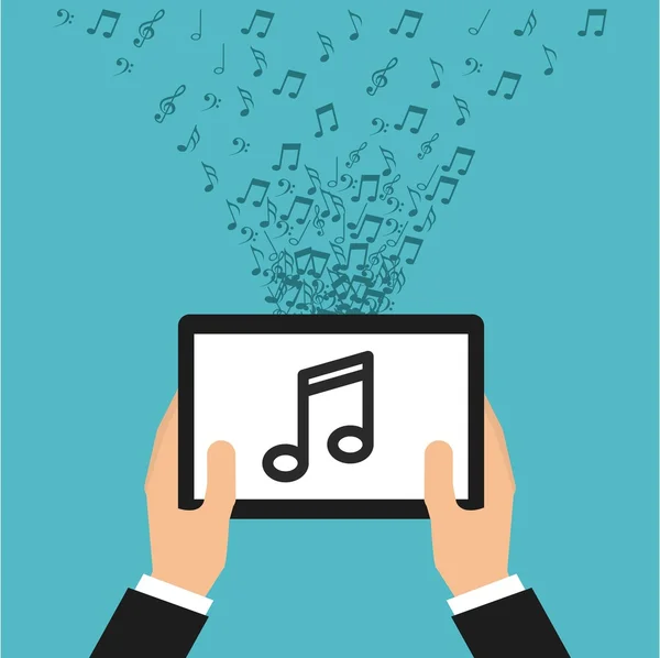 Mobile music commerce online — Stock Vector