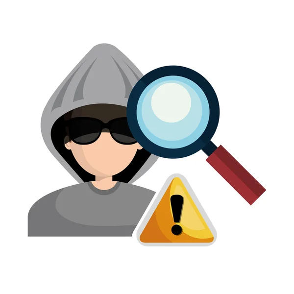 Hacker criminal avatar — Vector de stock