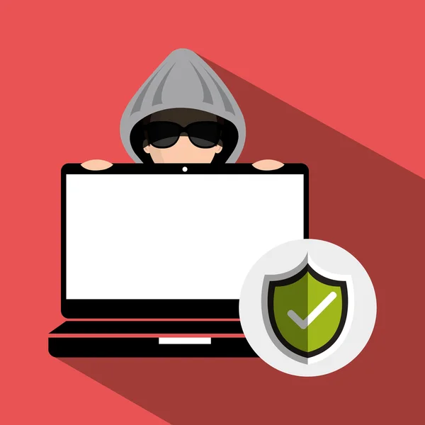 Avatar criminele hacker — Stockvector