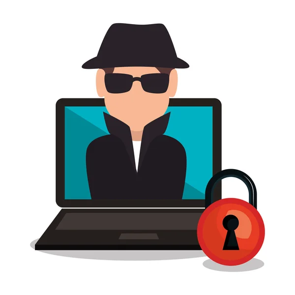 Avatar criminele hacker — Stockvector