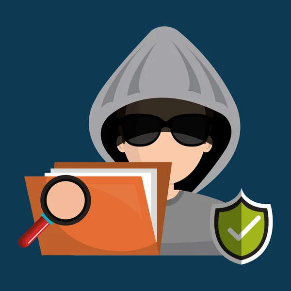Avatar bűnügyi hacker — Stock Vector
