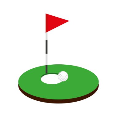 bayrak simgesi ile delik golf spor