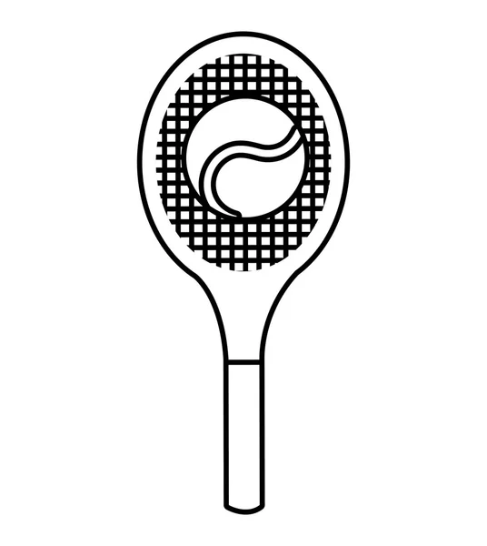 Raquete de tênis ícone equipamento desportivo —  Vetores de Stock